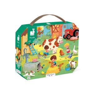 Puzzle w walizce Dzień na farmie 24 elementy 3+
