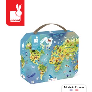 Puzzle w walizce Mapa świata 100 elementów 6+