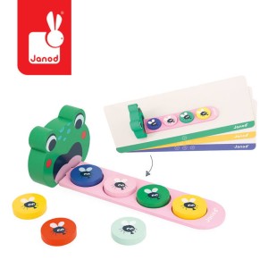 Drewniana układanka logiczna Algorytmy Żaba 3+