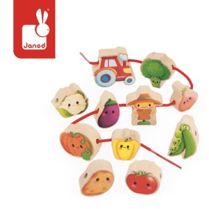 Nawlekanka z drewnianymi warzywami Farma