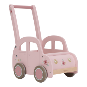 Pchacz wózek drewniany na zabawki Pink FSC